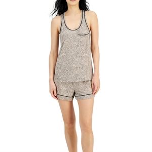 Alfani Womens 2 piece Tank Top & Shorts Pajama Set Shorts skin tiger